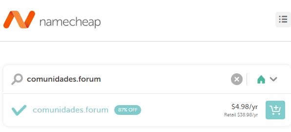 Extension .forum en Namecheap